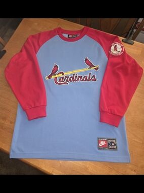 VTG Nike Cooperstown St. Louis Cardinals Lou Brock long sleeve jersey. Medium